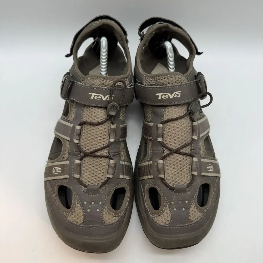 Teva 6148 Omnium 2 Sports Sandals Men's 13 Brown Hiking Beach Shoes Closed Toe